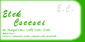 elek csecsei business card